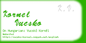 kornel vucsko business card